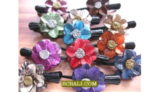 Bali Leather Snake Hair Clips Accessories Handmade